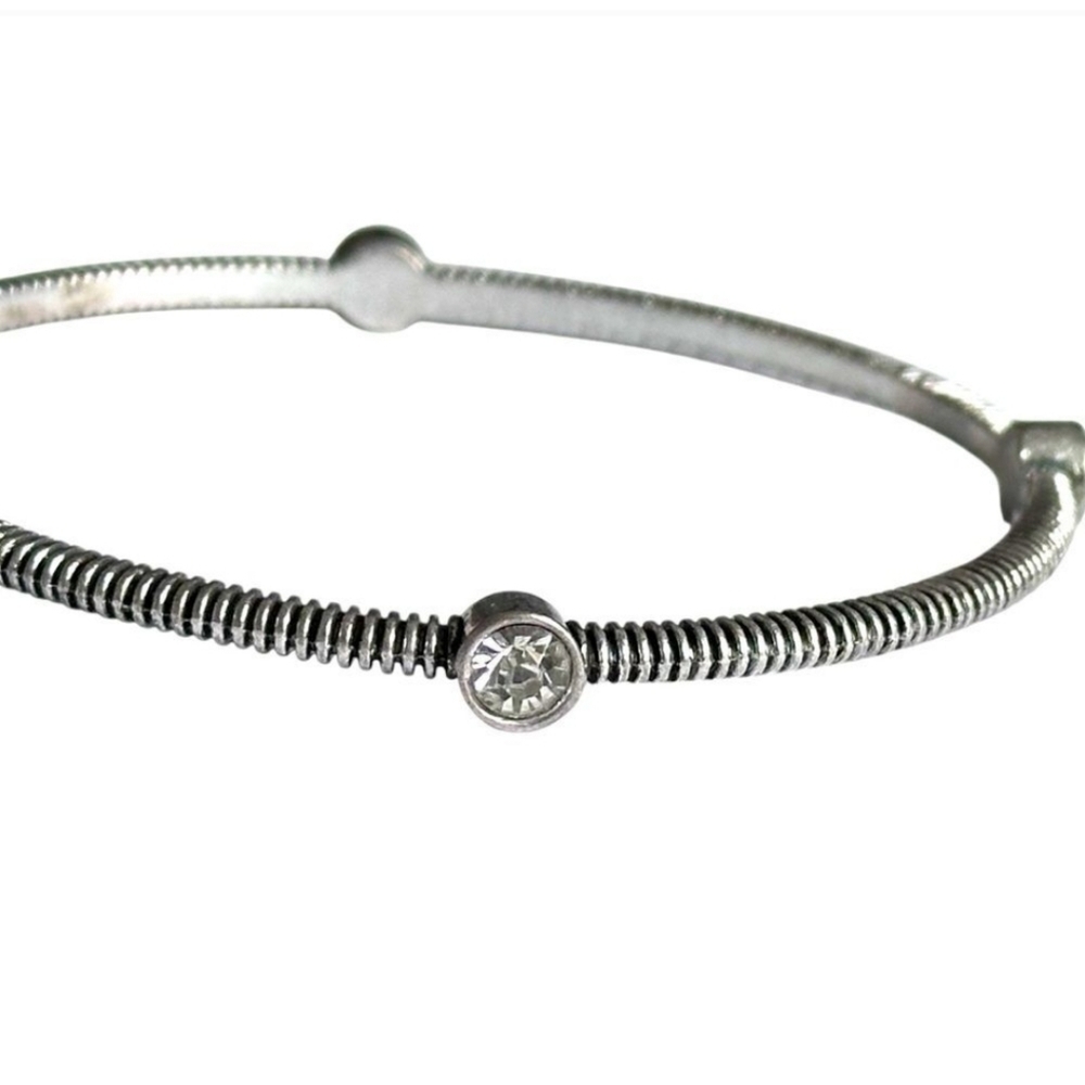 TWO R.J. Graziano CN Signed Silver Tone Bracelets With Bezel Set Rhinestones - Picture 7 of 12